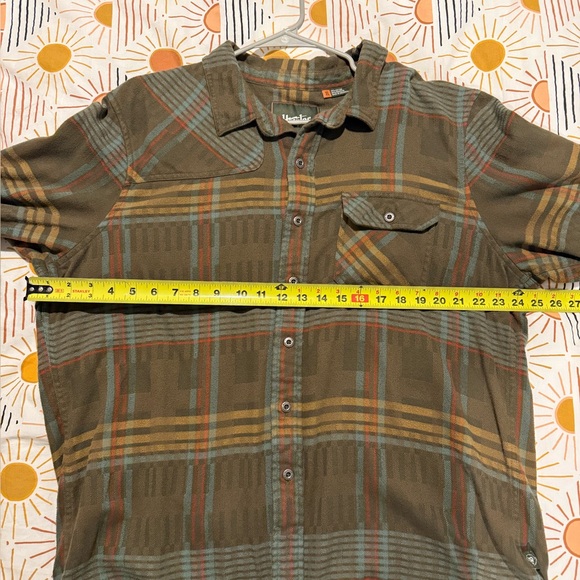 Howler Brothers Men's Plaid Flannel Shirt - Brown, Green, and Orange - Picture 3 of 3